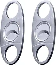 Cigar Cutters 2pcs/pack- Smoking Accessories- maxin Stainless Steel Double Guillotine Cutter Blades Perfect for Robustos and Churchill Cigars.