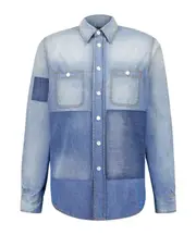 Givenchy Blue Patchwork Denim Shirt XL,L,M,XXL blue