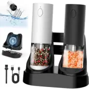 Rechargeable Electric Salt and Pepper Grinder Set + Electric Mason Jar Vacuum Se