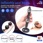 Double Anal Beads Prostate Massager Rolling Balls Butt Plug Inflatable Cock Ring