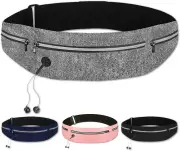 Running Belt for Men/Women, Waist Pack/Phone Holder for Running with Headphone Port, Water Resistant Fanny Pack, Reflective Strips fits Large Phone for Run