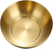 Gold Home Soup Bowl Pho Soup Bowls Stainless Steel Serving Utensils Insulated Soup Bowl Appetizer Plate Metal Cooking Bowl Oatmeal Dish Soup Container Noodle Bowl Food Bowl Udon (Color : Golden, Siz