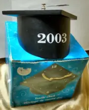 Vintage American Greeting UGGFT06J 5" Ceramic Tassel Clock 2003 Graduation Cap