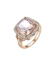 Genevive 14K Rose Gold Vermeil CZ Ring