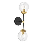 Rustic Wall Sconces 2 Light Industrial Metal Black Wall 2-Light Black and Gold