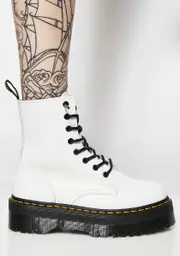 [Dr. Martens] White Jadon 8 Eye Boots