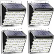 Solar Lights,Solar Motion Sensor Lights Outdoor Waterproof 40 LED Wireless for Patio Porch Path Yard Garden with Motion Activated Auto On/Off（White 4 Pack）