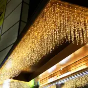 400 LED Outdoor Curtain Lights, 26.2FT X 3.3FT Curtain String Lights with 8 Shin