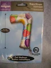 SuperShape Foil #7 Anagram Balloons Jumbo Party Balloon NEW in PACKAGE 35 inches