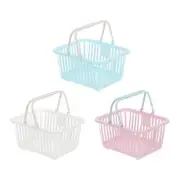 3PCS Mini Shopping Baskets with Handles Small Tiny Baskets, Blue White Purple