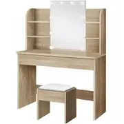 ALFORDSON Dressing Table Stool Set Makeup Mirror Wood