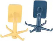 BEBEMOKO 2pcs Rotating Hooks for Kitchen Storage Nail Hanging Hooks Rotatable Hanger for Towels Utensils Accessories Easy Install Damage
