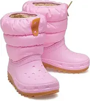 [Crocs] Classic Neo Puff Boot K Fashion Boots, Pink Tweed Gum, 29 EU, Pink Tweed Gum, 29 EU