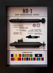 NR-1 Submarine, Deep Submergence Vessel, Memorial Display, Shadow Box, 6" x 8"