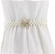 [ZAHSY] Butterfly Rhinestone Belts for Dresses Pearl Belt for Wedding Dress Gold Butterfly Chain Belt for Bridal Bridesmaid Elastic Decorative Waist Belts for Women for Dresses