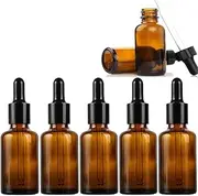6PCS Amber Glass Eyedropper Bottles, Glass Bottle Reagent Eye Dropper, Essential Oil Aroma Dropper and Travel Bottle (10ml)