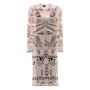 [Pinko] Pinko Printed Mesh Midi Dress M NEUTRALS/BLACK