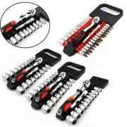 Crv Quick Release Reversible Ratchet Socket Wrench Set Tools With Hanging Rack