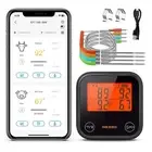 Dual Mode WiFi Wireless Meat Thermometer, 4 Probes with Clear LCD for Smoking...