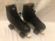 Chicago Men's Classic Roller Skates - Premium Black Quad Rink Skates Size 9 US