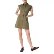 SPANX NWT Button Front Stretch Twill Utility Dress Army Green M