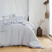 Bambury French Linen Quilt Cover Set Silver Double