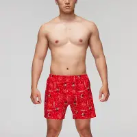 在飛比找Yahoo奇摩購物中心優惠-DADADO-AI WORLD M-3L印花四角男內褲(紅)