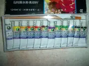 MARIE'S GOUACHE COLOUR 12 pc DRAWING ART SUPPLY PAINTING 5ml TUBES W/ BRUSH NIB