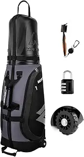 [MOCTOUR] Golf Travel Bags for Airlines with Wheels & ABS Hard Case Top, Protect Your Clubs, Waterproof 1680D Oxford Fabric and Oversize Tank Wheels, Lightweight and Easy to Maneuver