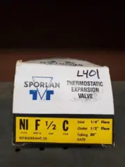 Sporlan NI-F1/2-C Thermostatic expansion valve R-12 Inlet 1/4" Flare Outlet 1/2"