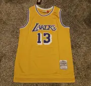 Wilt Chamberlain Medium Los Angeles Lakers NBA Jersey Brand New Yellow