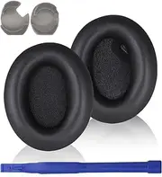 WH-1000XM4 Replacement Earpads Cushions, Protein Leather Ear Pads Covers for Sony WH-1000XM4(WH1000XM4) Noise Canceling Headphones with Noise Isolation Foam, Without Affecting Sensor (Black)