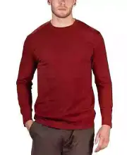 Natori Men's Buji Modal-Blend Long-Sleeve Pajama Top T-Shirt, Syrah Red, Large
