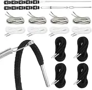 Yjkedfh Drawstring Replacement, Drawstring Cord Hoodie Waist String | Multipurpose Draw String with Threader Tool Pants Rope for Jackets Coats Trunks