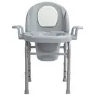 Portable Bedside Commode Chair 3 Adjustable Heights Mobile Toilet With S
