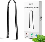 Tongue Scraper, Tongue Cleaner for Adults and Kids, Fights Bad Breath, Metal Tongue Scraper, Great for Oral Care, Oral Hygiene, Ayurveda Tongue Scraper, Hygiene Luxury Black Tongue Scraper. (1 Pack)