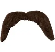 70s 1970's 70's Fancy Dress Tash Stick on Moustache Brown Mustache New W