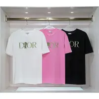 在飛比找蝦皮購物優惠-Q565 Dior迪奧 短袖T恤 休閒短袖 男女生情侶款潮T