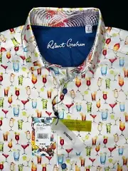 Robert Graham MIXER Tropical Drinks $198 Small Classic Fit Short Sleeve NWT S