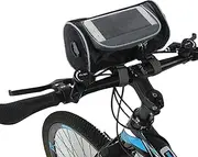 EZONEDEAL Bike Handlebar Bag, Bike/Bicycle Phone Front Frame Bag, Multifunctional Waterproof Mountain Bike Crossbar Front Bag, Bicycle Front Storage Pouch Bag, Transparent Pocket with Shoulder Strap