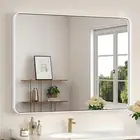White Mirror for Bathroom 40 X 30 Inch Large Rounded Rectangle Bathroom Mirror f