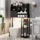 Over The Toilet Storage Cabinet with LED Sensor Night Light- Bathroom Organizer