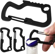 Carabiner Clips Heavy Duty,4X Keyring Carabiners | D Ring Shape Backpack Hook, Stainless Steel Bottle Opener for Outdoor, Camping, Climbing, Hiking
