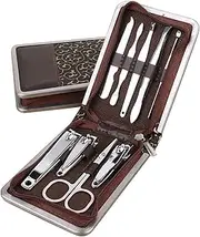Nail Clippers Nail kit Manicure Set, 19/10/7Pcs Stainless Steel Professional Scissor Travel Suit with Box Toe Trimmer Manicure Cutter Kit Nail Tools(9pcs Flip Zipper)