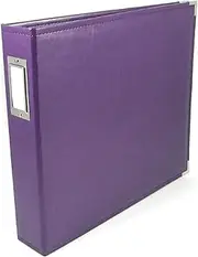 Universal Crafts Classic Leather 12"x12" Three Ring Album - Grape Soda