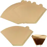 Esforzarse 100 Pcs Coffee Paper Filters for Coffee Maker, Unbleached Natural Paper, Coffee Filters Natural Unbleached Cone Filter Papers for Coffee Dripper & Pour Over Coffee Maker(Brown)