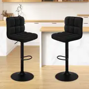 2x ALFORDSON Bar Stools L Shape Fabric All Black