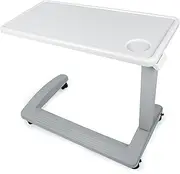 Vaunn Medical Deluxe Adjustable Overbed Bedside Table with Wheels (Hospital and Home Use)