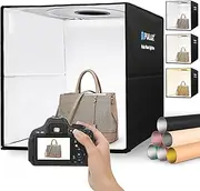 Portable Photo Studio Light Box, PULUZ 16"x16" Professional Dimmable Shooting Tent Kit with 144 LEDs Lights & 6 Kinds Double-Sided Color Backgrounds for Product Photography