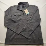 Prana Sweater Mens XL Gray Wool Blend 1/4 Zip Pullover Long Sleeve Brookland